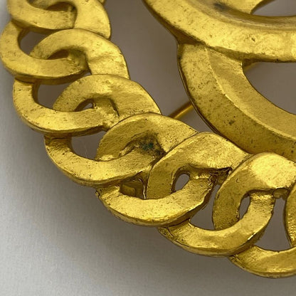 Chanel Coco Mark Brooch Round Brooch GP Gold Ladies