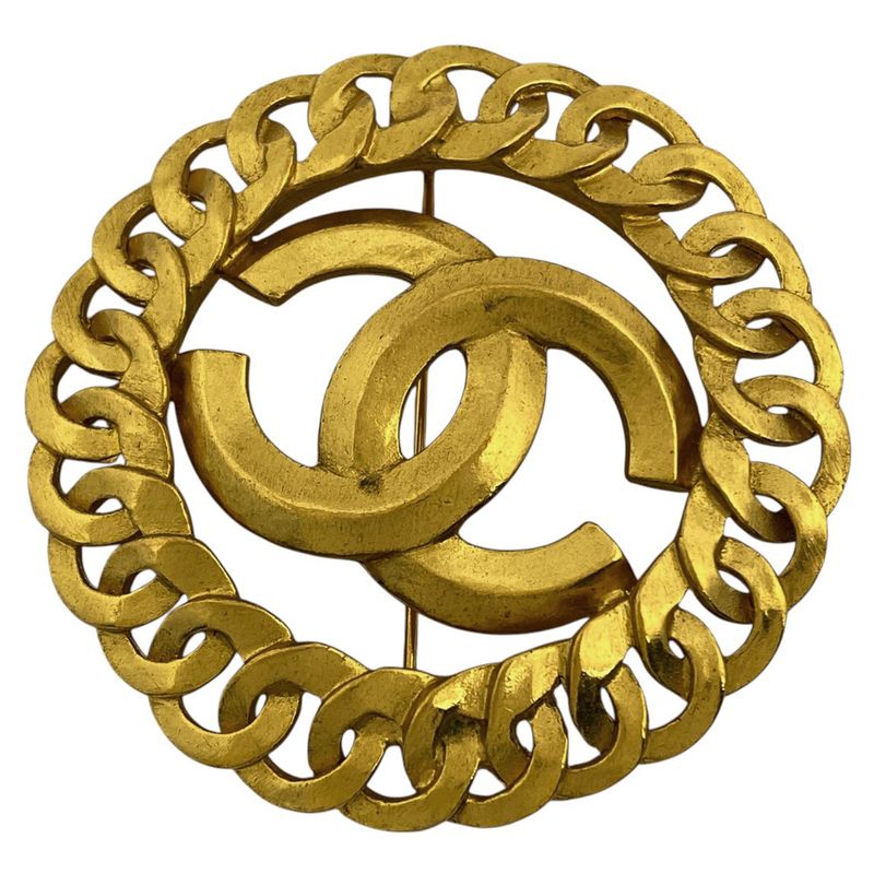 Chanel Coco Mark Brooch Round Brooch GP Gold Ladies