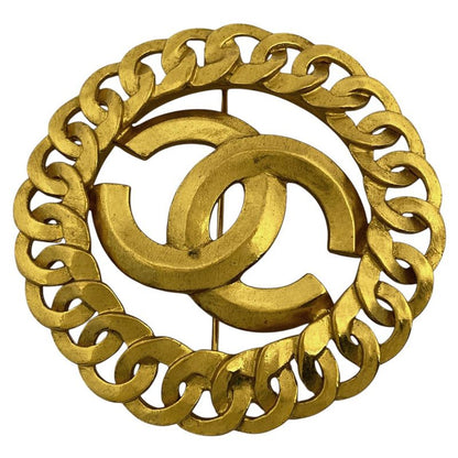 Chanel Coco Mark Brooch Round Brooch GP Gold Ladies