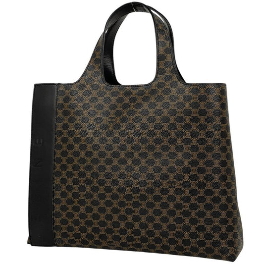 Celine Macadam Pattern Handbag Tote Handbag Coated Canvas Black Women