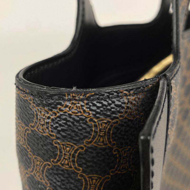 Celine Macadam Pattern Handbag Tote Handbag Coated Canvas Black Women