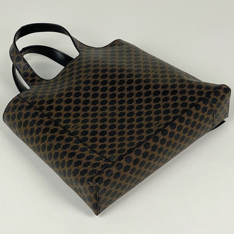 Celine Macadam Pattern Handbag Tote Handbag Coated Canvas Black Women