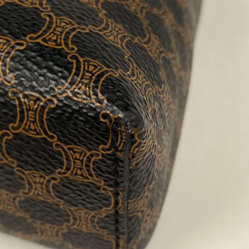 Celine Macadam Pattern Handbag Tote Handbag Coated Canvas Black Women