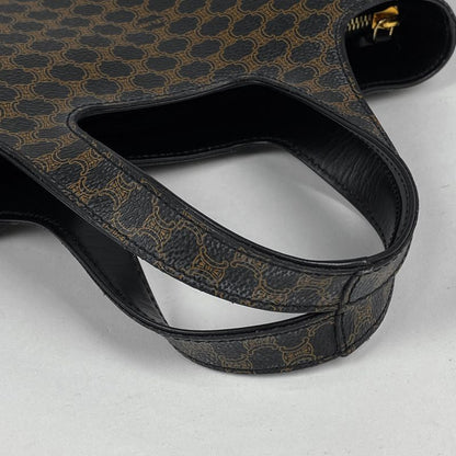 Celine Macadam Pattern Handbag Tote Handbag Coated Canvas Black Women