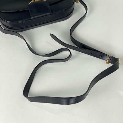 Cartier Sapphire Line Shoulder Bag Leather Navy Women