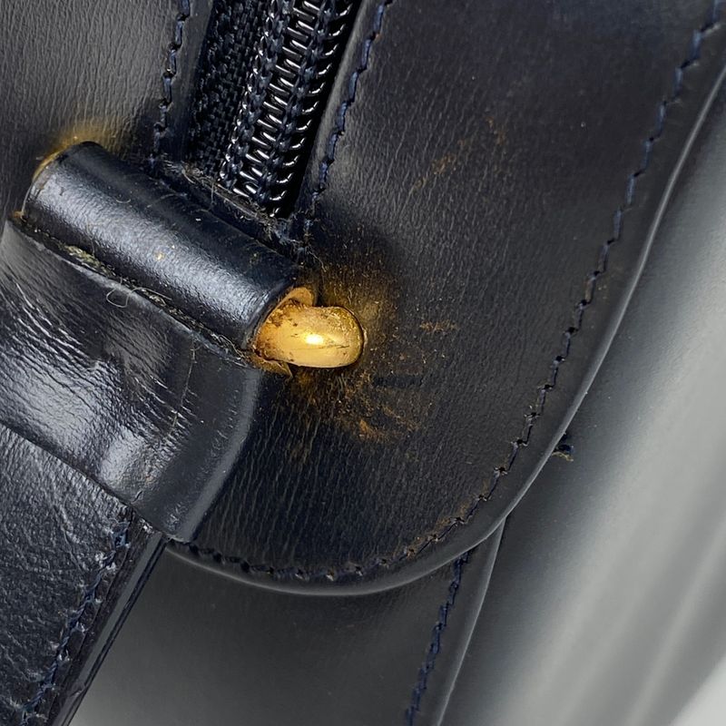 Cartier Sapphire Line Shoulder Bag Leather Navy Women