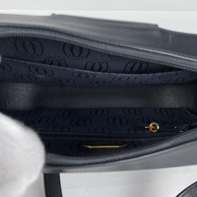 Cartier Sapphire Line Shoulder Bag Leather Navy Women