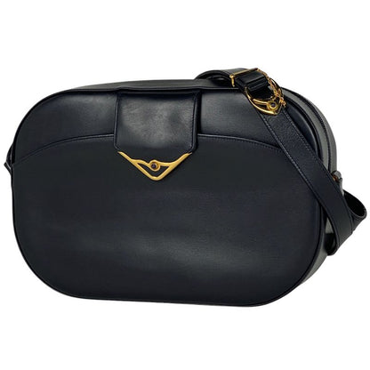 Cartier Sapphire Line Shoulder Bag Leather Navy Women