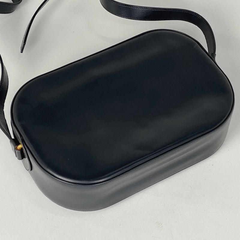 Cartier Sapphire Line Shoulder Bag Leather Navy Women