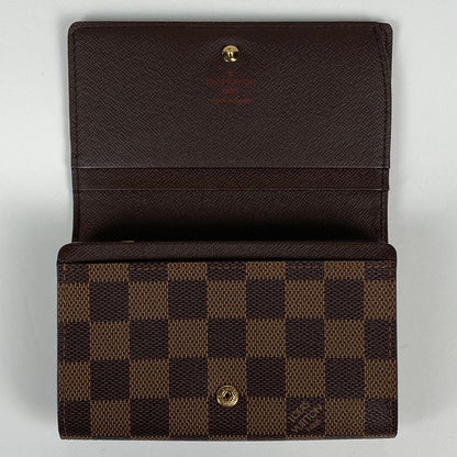 Louis Vuitton Portefeuille Tresor Bifold Wallet Damier Brown N61736 Women