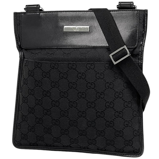Gucci GG Pattern Shoulder Bag Crossbody Pochette Shoulder Bag GG Canvas Black