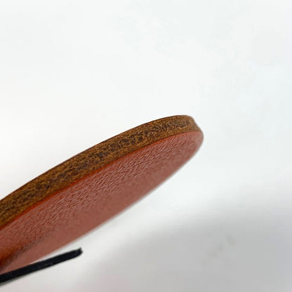 Hermes Orange Motif Charm Key Holder Bag Charm Leather Orange Ladies