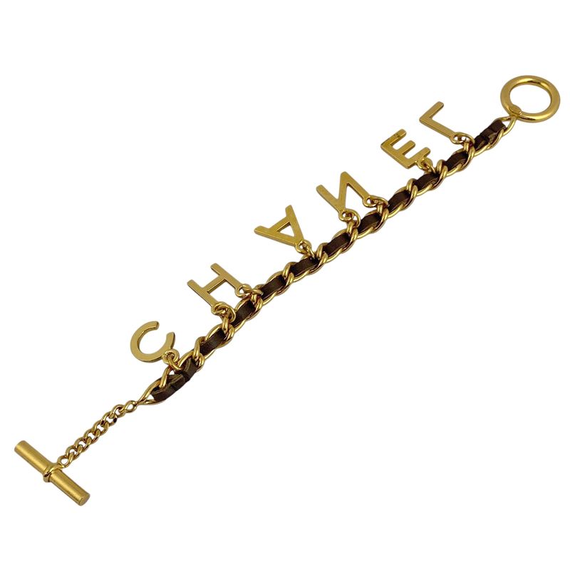 Chanel Logo Charm Bracelet Coco Mark Bracelet GP Gold Ladies