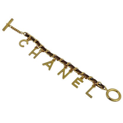 Chanel Logo Charm Bracelet Coco Mark Bracelet GP Gold Ladies