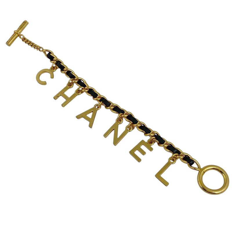 Chanel Logo Charm Bracelet Coco Mark Bracelet GP Gold Ladies