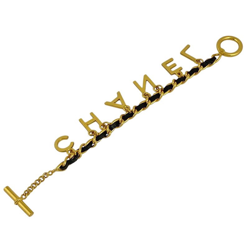 Chanel Logo Charm Bracelet Coco Mark Bracelet GP Gold Ladies