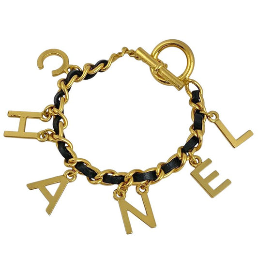 Chanel Logo Charm Bracelet Coco Mark Bracelet GP Gold Ladies