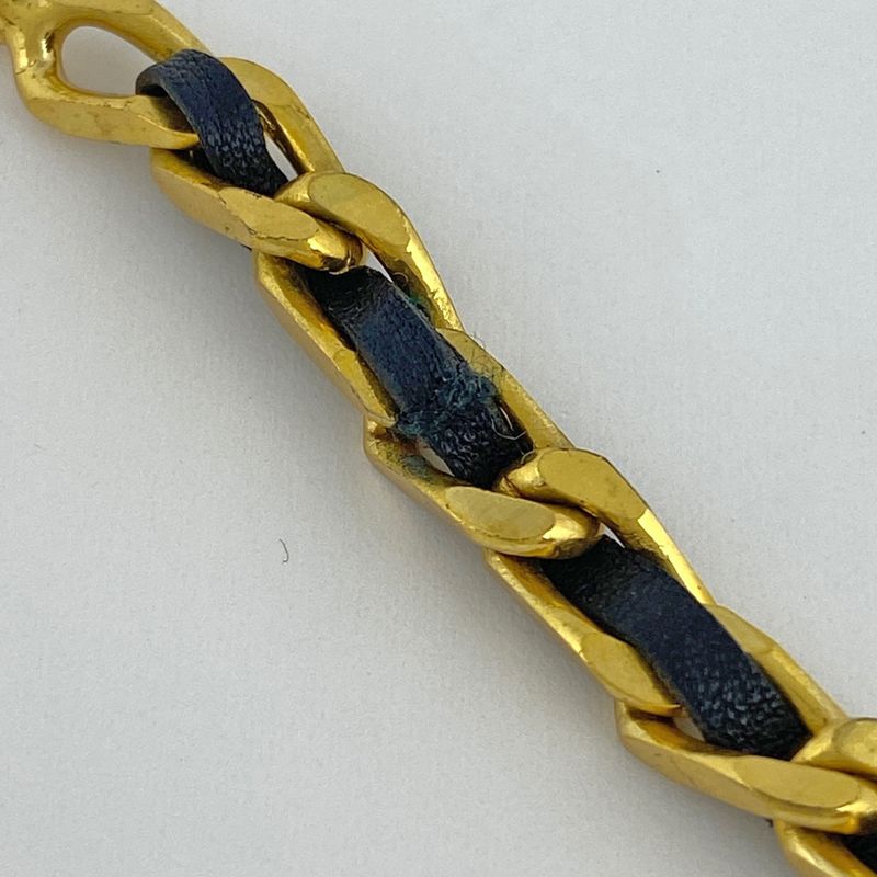 Chanel Logo Plate Bracelet Coco Mark Bracelet GP Gold Ladies