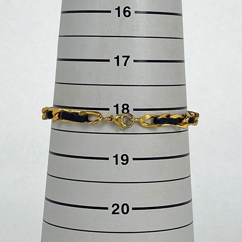 Chanel Logo Plate Bracelet Coco Mark Bracelet GP Gold Ladies