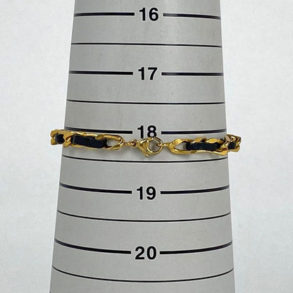 Chanel Logo Plate Bracelet Coco Mark Bracelet GP Gold Ladies