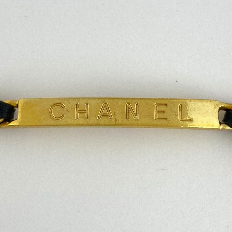 Chanel Logo Plate Bracelet Coco Mark Bracelet GP Gold Ladies