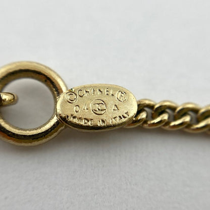 Chanel Coco Mark Rhinestone Necklace Swing Lip Necklace GP Gold Ladies