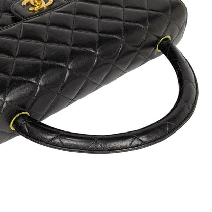 Chanel Coco Mark Handbag Parent And Child Bag Matelasse Handbag Leather Black