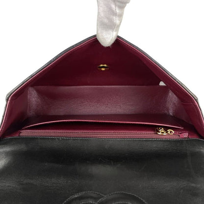 Chanel Coco Mark Handbag Parent And Child Bag Matelasse Handbag Leather Black