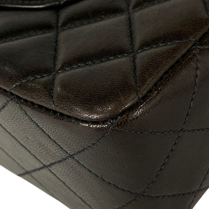 Chanel Coco Mark Handbag Parent And Child Bag Matelasse Handbag Leather Black