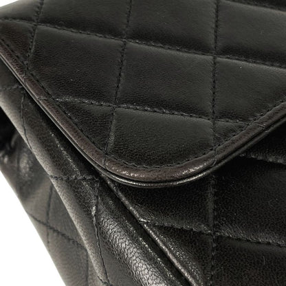 Chanel Coco Mark Handbag Parent And Child Bag Matelasse Handbag Leather Black