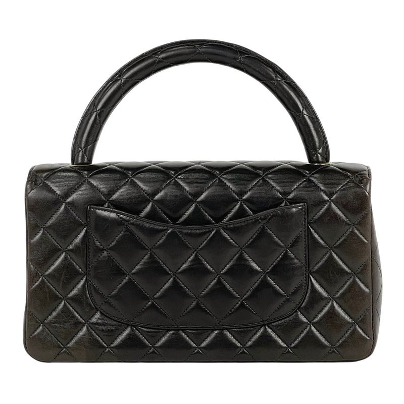 Chanel Coco Mark Handbag Parent And Child Bag Matelasse Handbag Leather Black