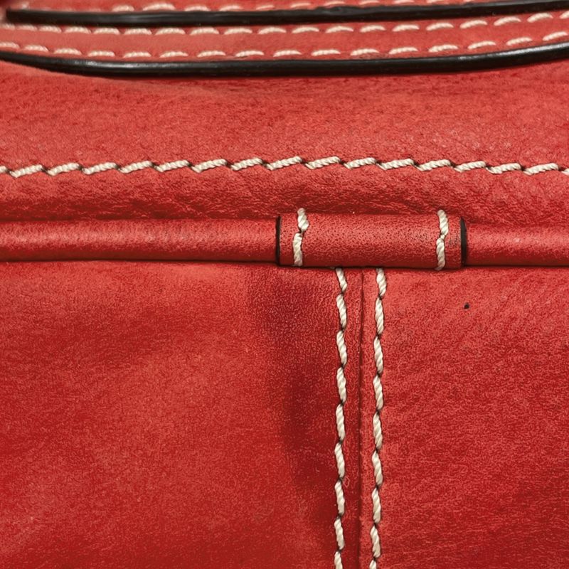 Loewe Anagram Tote Bag Logo Shoulder Bag Tassel Tote Leather Red Women