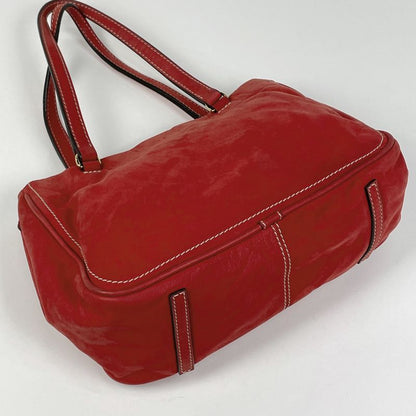 Loewe Anagram Tote Bag Logo Shoulder Bag Tassel Tote Leather Red Women