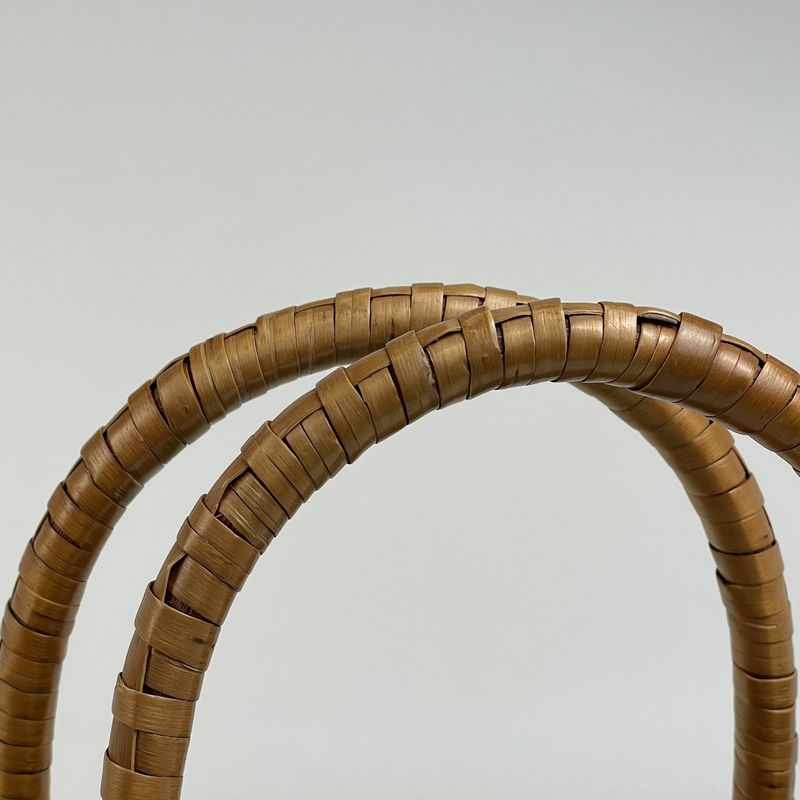 Fendi Basket Handbag Zucca Patterned Tote Handbag Rattan Brown 15498 Women