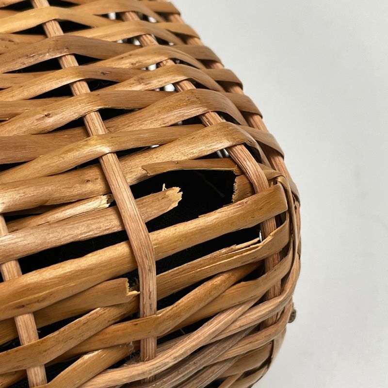 Fendi Basket Handbag Zucca Patterned Tote Handbag Rattan Brown 15498 Women