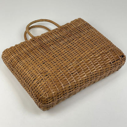 Fendi Basket Handbag Zucca Patterned Tote Handbag Rattan Brown 15498 Women