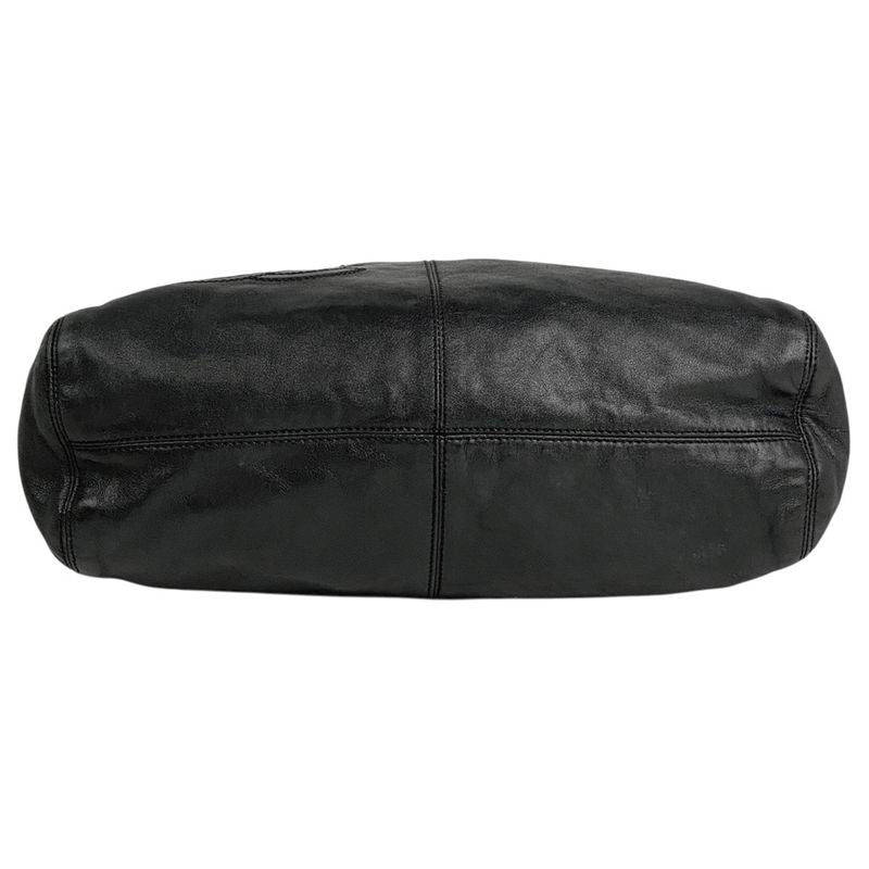 Chanel Coco Mark Plastic Handle Bag One Shoulder Handbag Leather Black Women