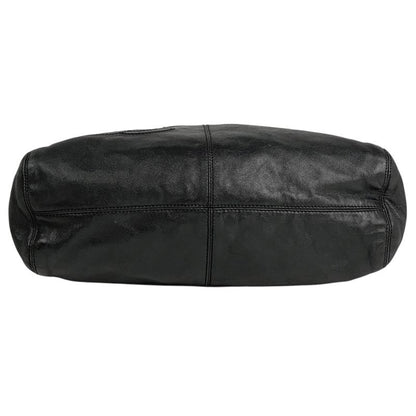 Chanel Coco Mark Plastic Handle Bag One Shoulder Handbag Leather Black Women