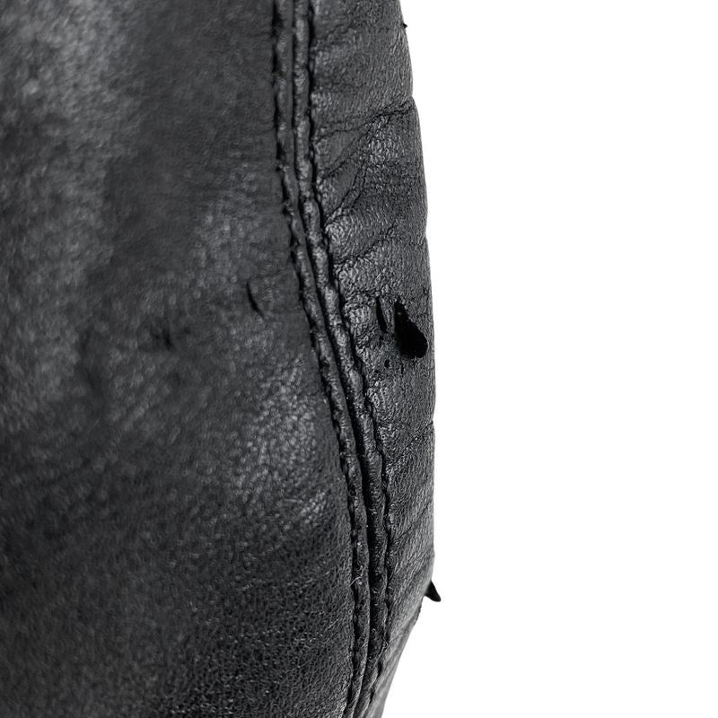 Chanel Coco Mark Plastic Handle Bag One Shoulder Handbag Leather Black Women