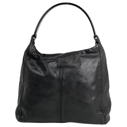 Chanel Coco Mark Plastic Handle Bag One Shoulder Handbag Leather Black Women