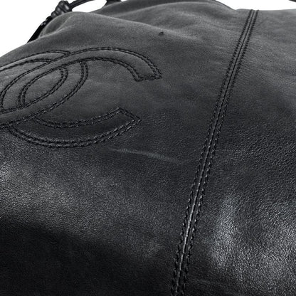 Chanel Coco Mark Plastic Handle Bag One Shoulder Handbag Leather Black Women