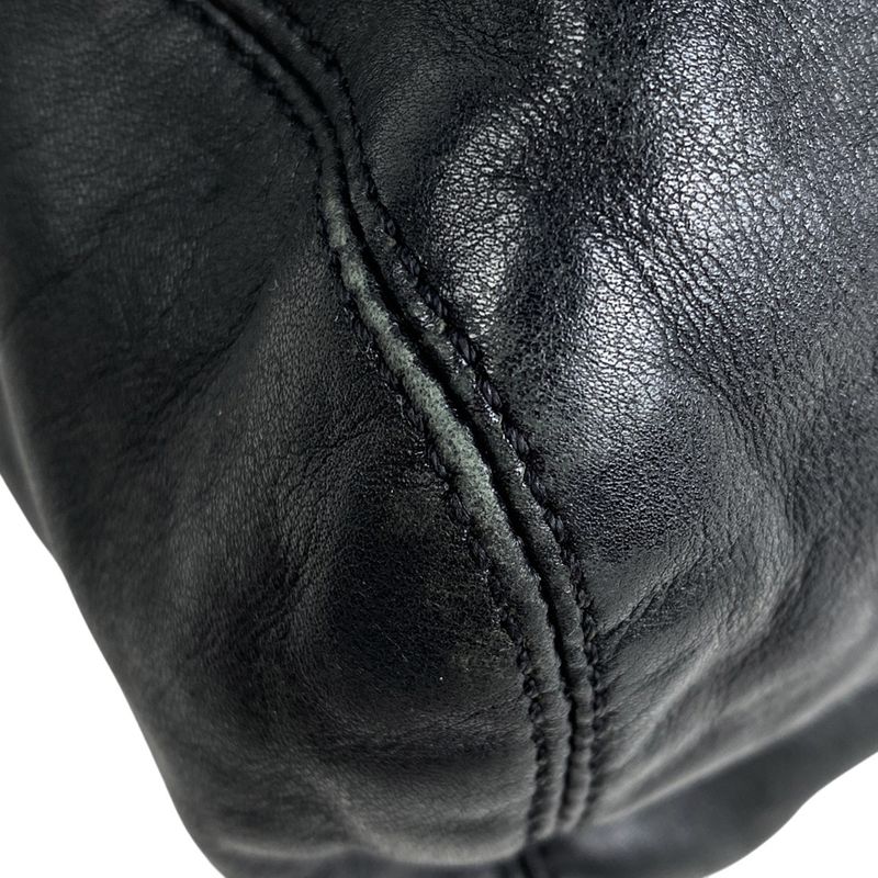 Chanel Coco Mark Plastic Handle Bag One Shoulder Handbag Leather Black Women