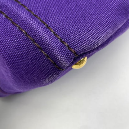 Prada Canapa Tote Logo Handbag Tote Canvas Purple Women