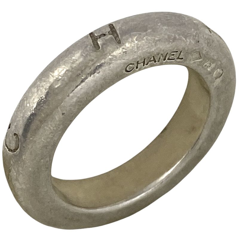 Chanel Logo Ring Size 12 Silver 925 Silver Ladies