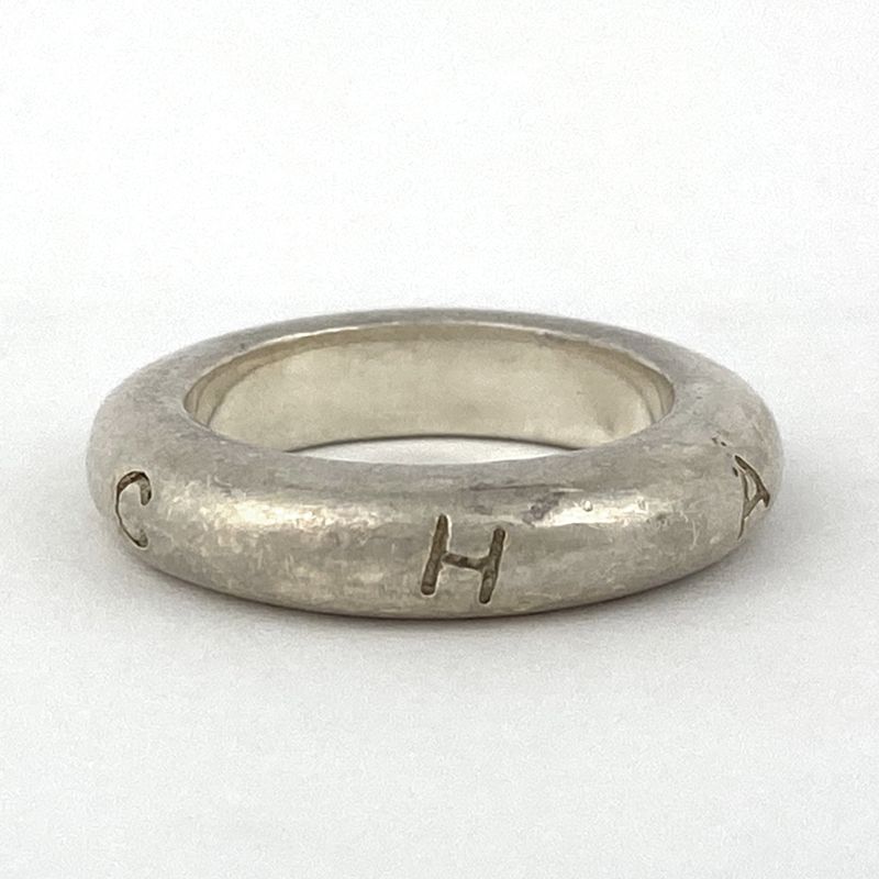 Chanel Logo Ring Size 12 Silver 925 Silver Ladies