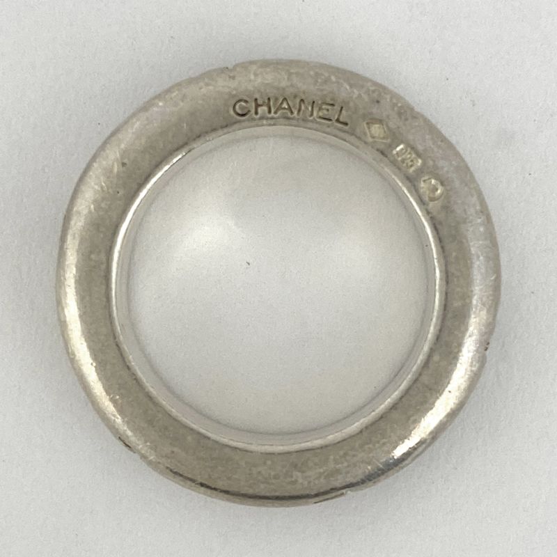 Chanel Logo Ring Size 12 Silver 925 Silver Ladies