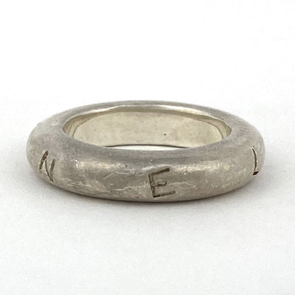 Chanel Logo Ring Size 12 Silver 925 Silver Ladies