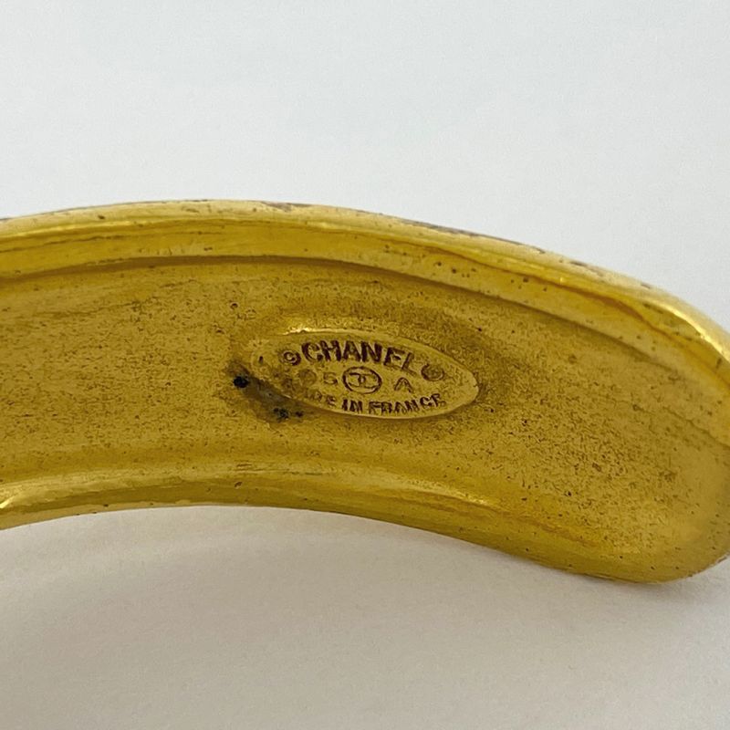 Chanel Coco Mark Bangle Color Stone Gripore Bangle GP Gold Ladies