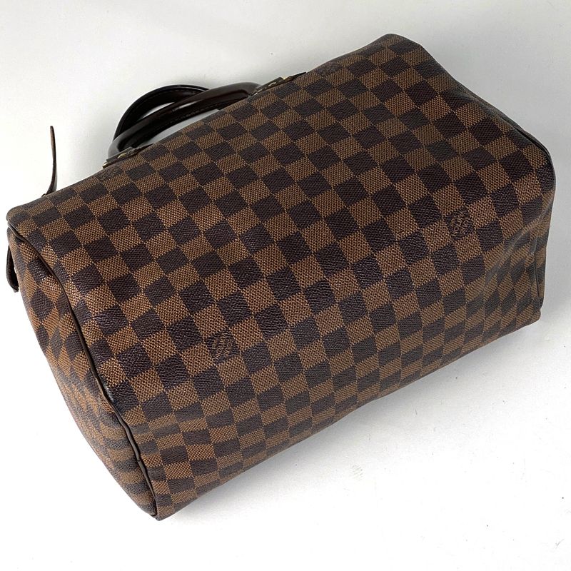 Louis Vuitton Speedy 30 Handbag Boston Commuter Shopping Handbag Damier Brown