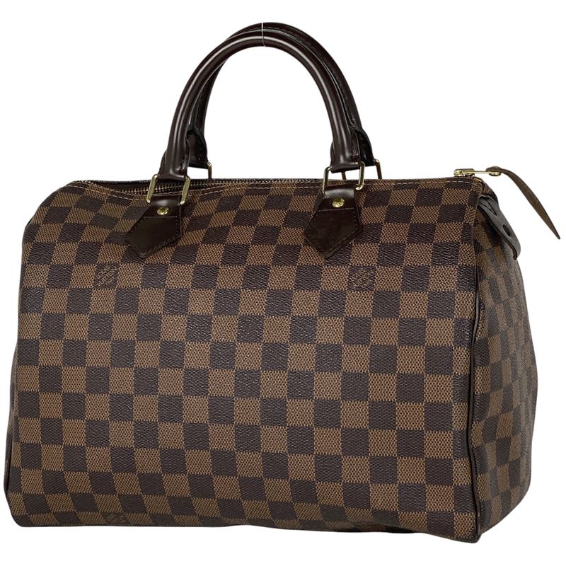 Louis Vuitton Speedy 30 Handbag Boston Commuter Shopping Handbag Damier Brown